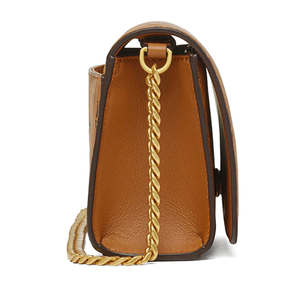 Camel Nappa Foldover Bag