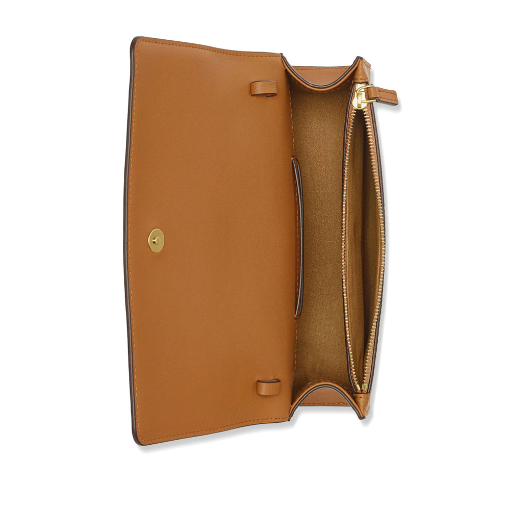 Camel Nappa Foldover Bag