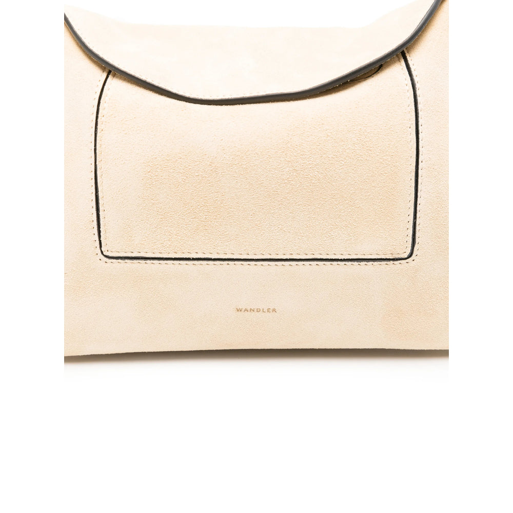 Beige Suede Panel Tote
