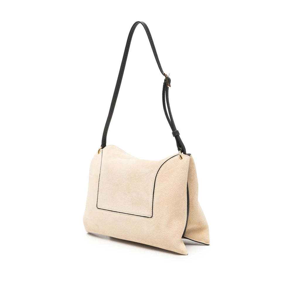 Beige Suede Panel Tote