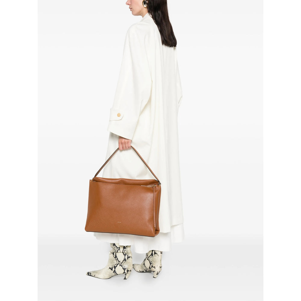 Brown Crust Leather Satchel Bag