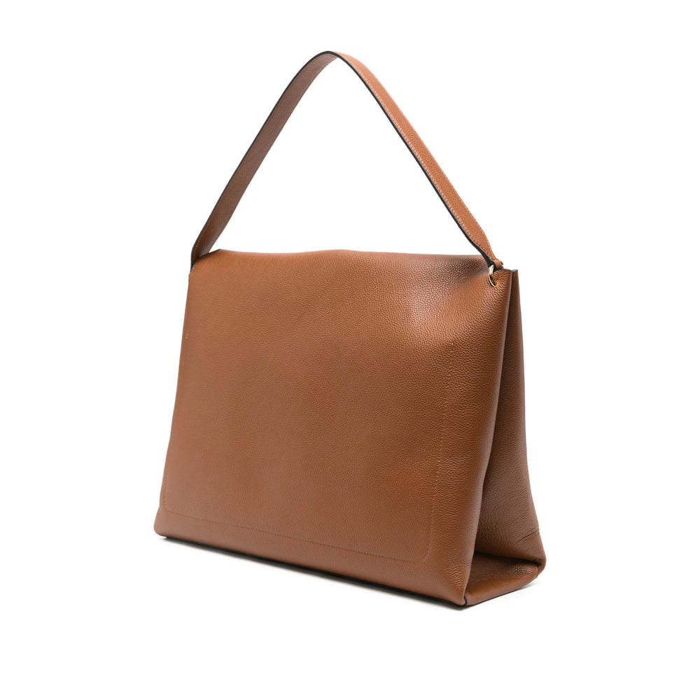 Brown Crust Leather Satchel Bag
