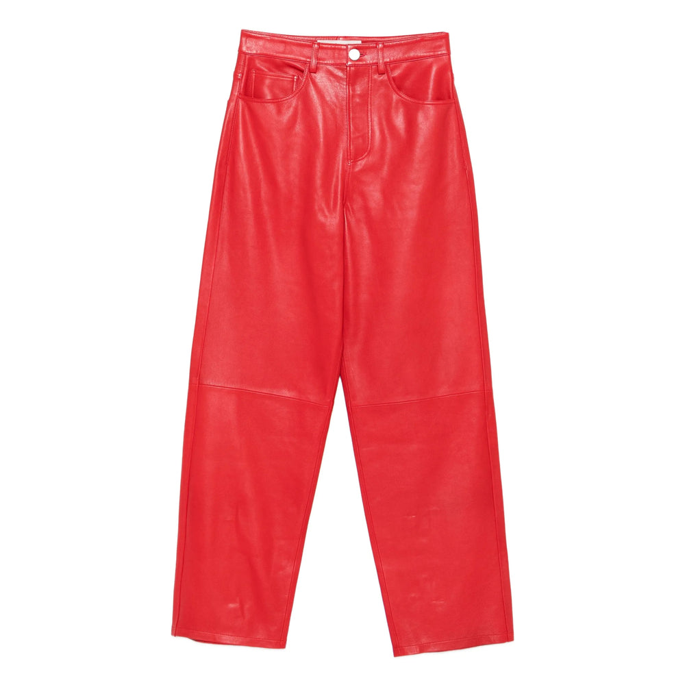 Straight Leg Leather Pant
