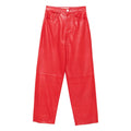 Straight Leg Leather Pant