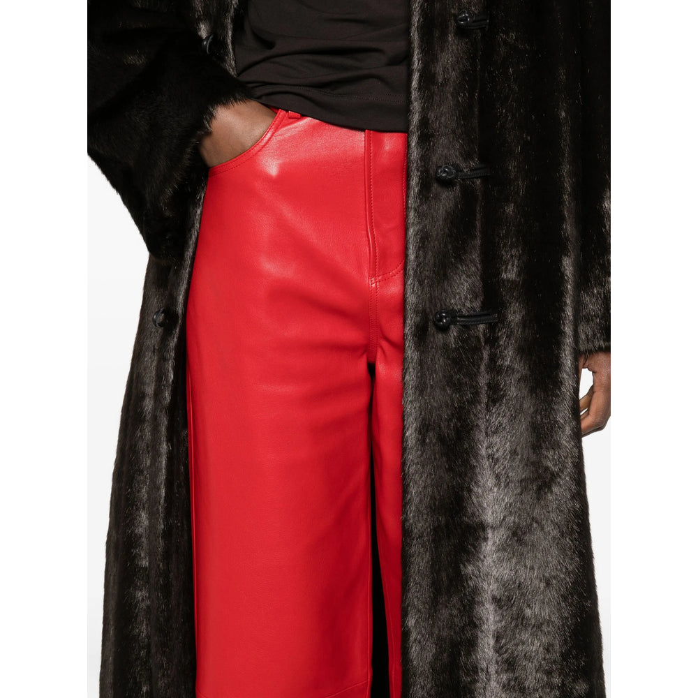 Straight Leg Leather Pant