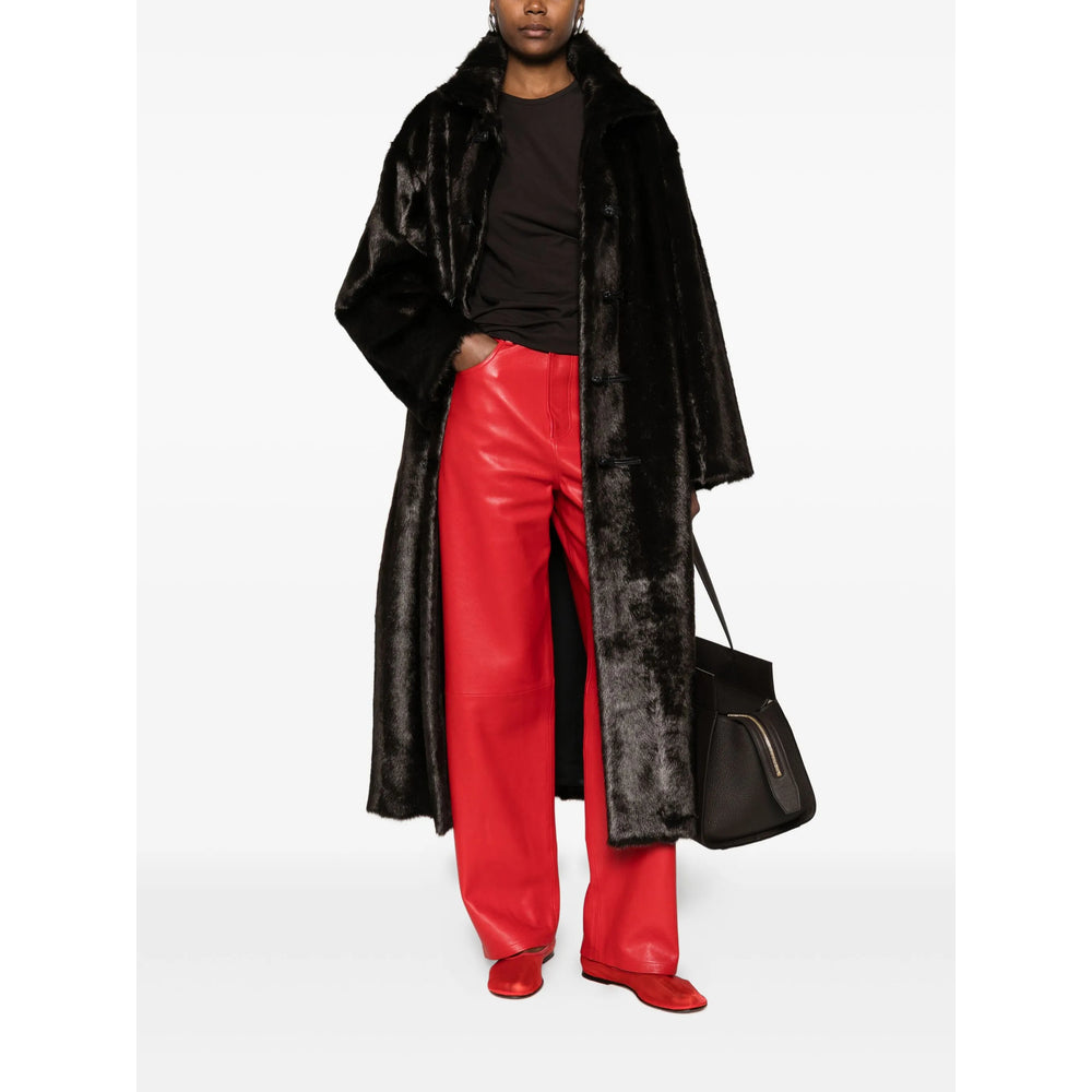 Straight Leg Leather Pant