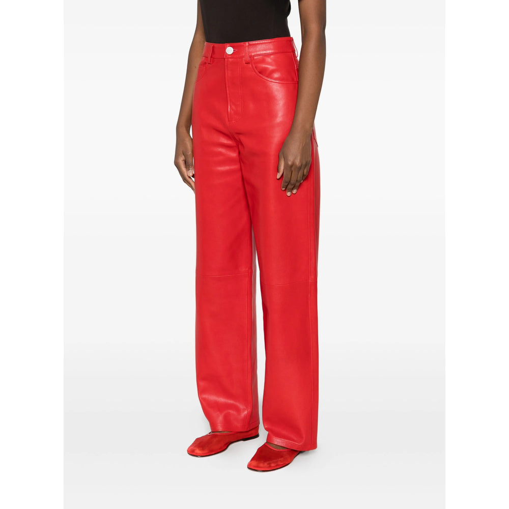 Straight Leg Leather Pant