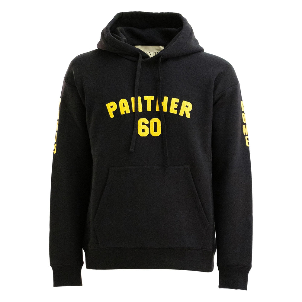 Sleek Black Embroidered Hoodie