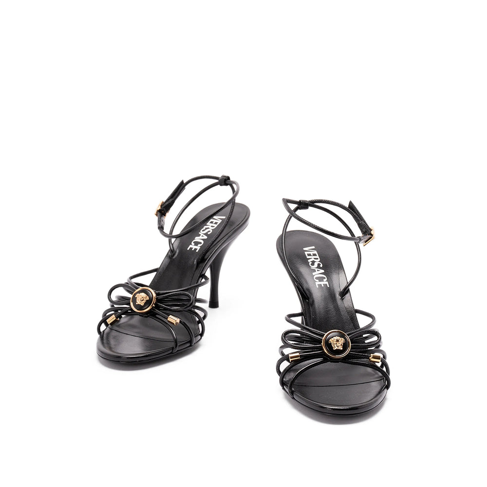 Black Leather Medusa Stiletto