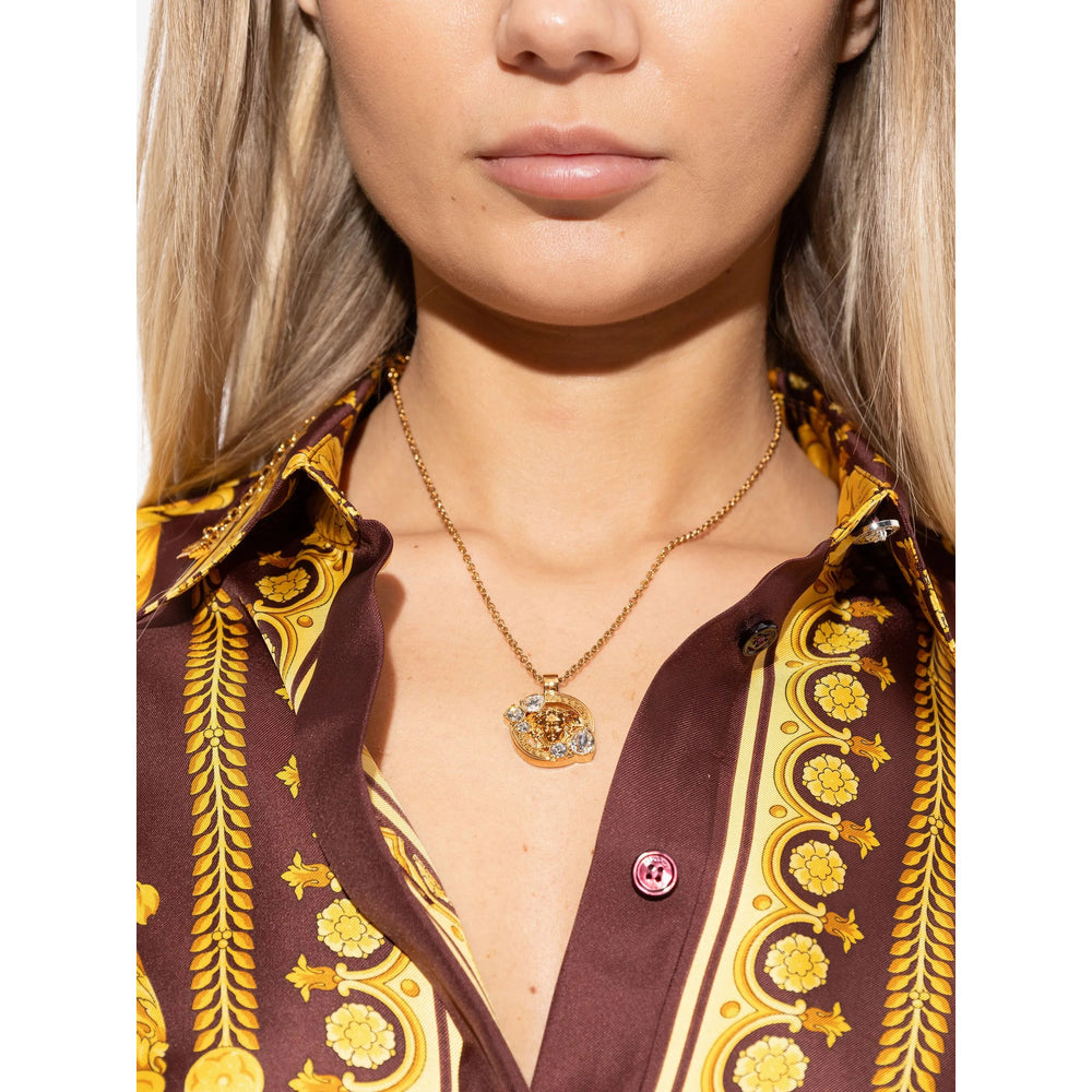 Gold-tone Crystal Adornment Pendant