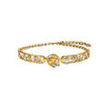 Gold Accent Chain Necklace With Crystal Details