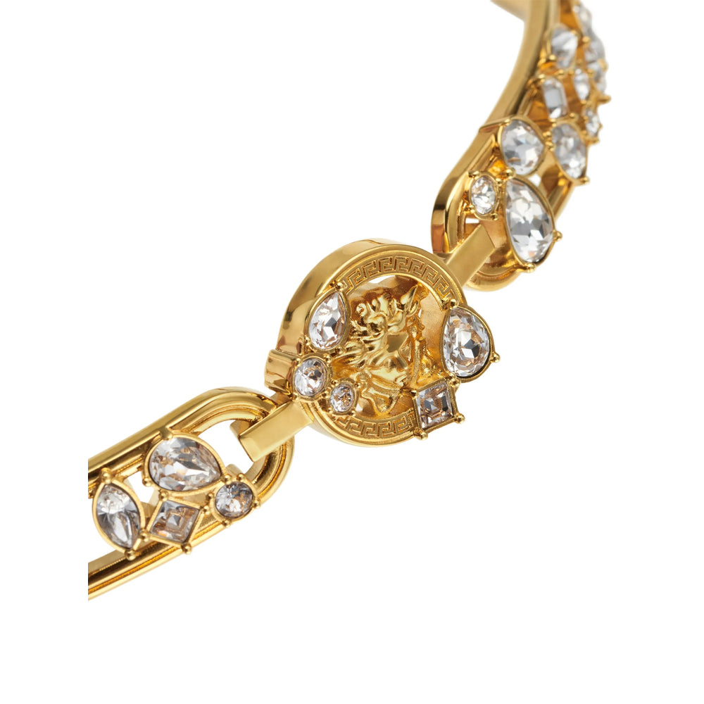 Gold Accent Chain Necklace With Crystal Details