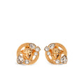 Gleaming Gold Tone Medusa Head Earrings