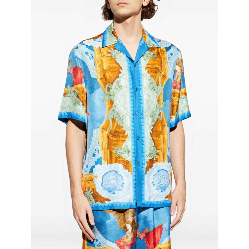 Silk Blend Gallery Collar Shirt
