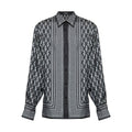 Grey Geometric Silk Blazer