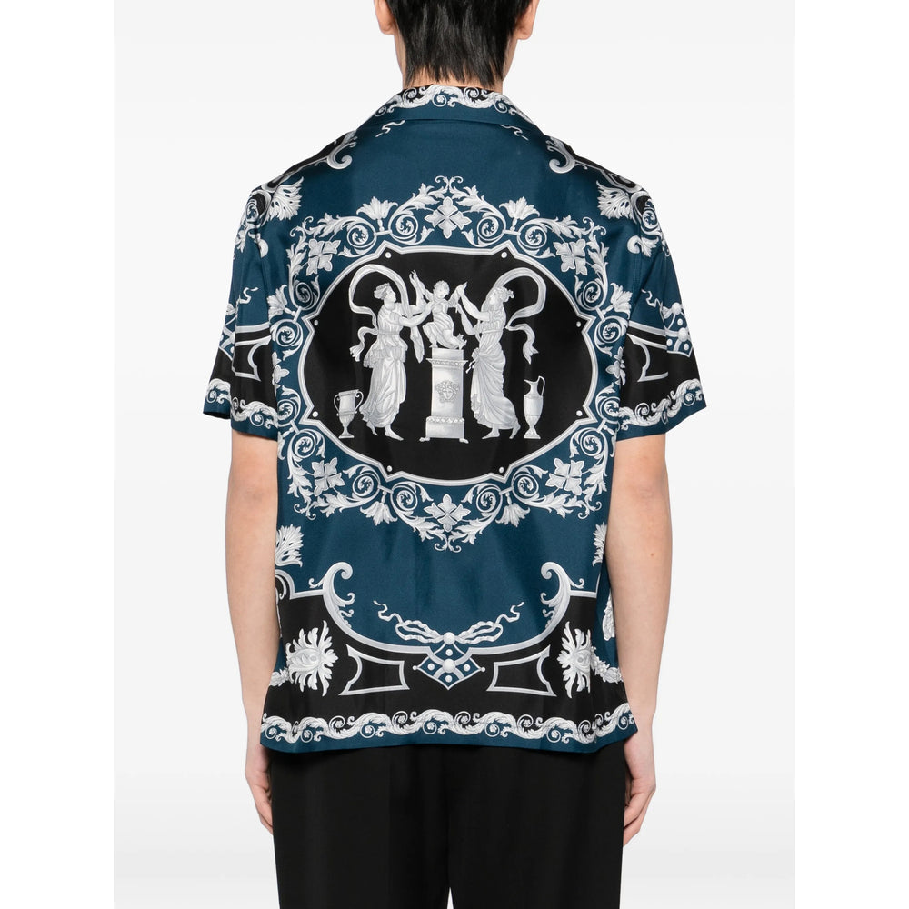 Straight Hem Silk Shirt