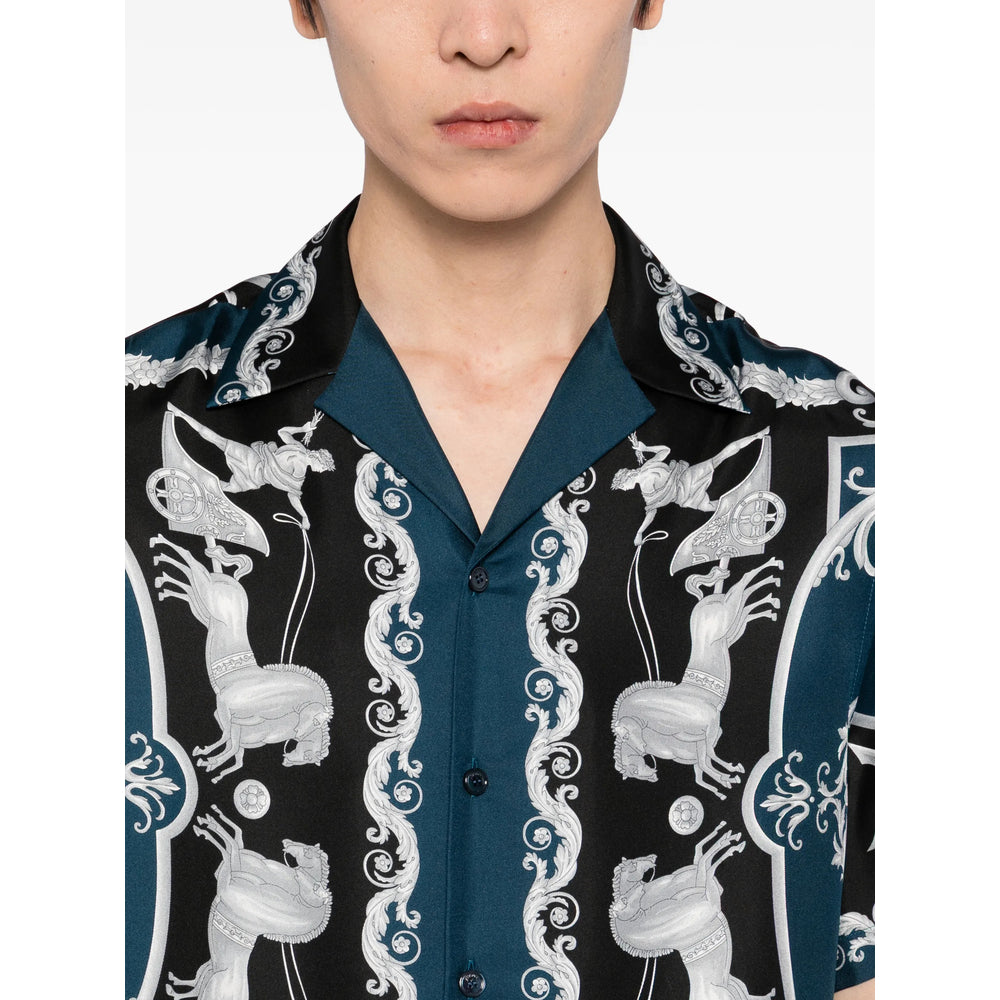 Straight Hem Silk Shirt