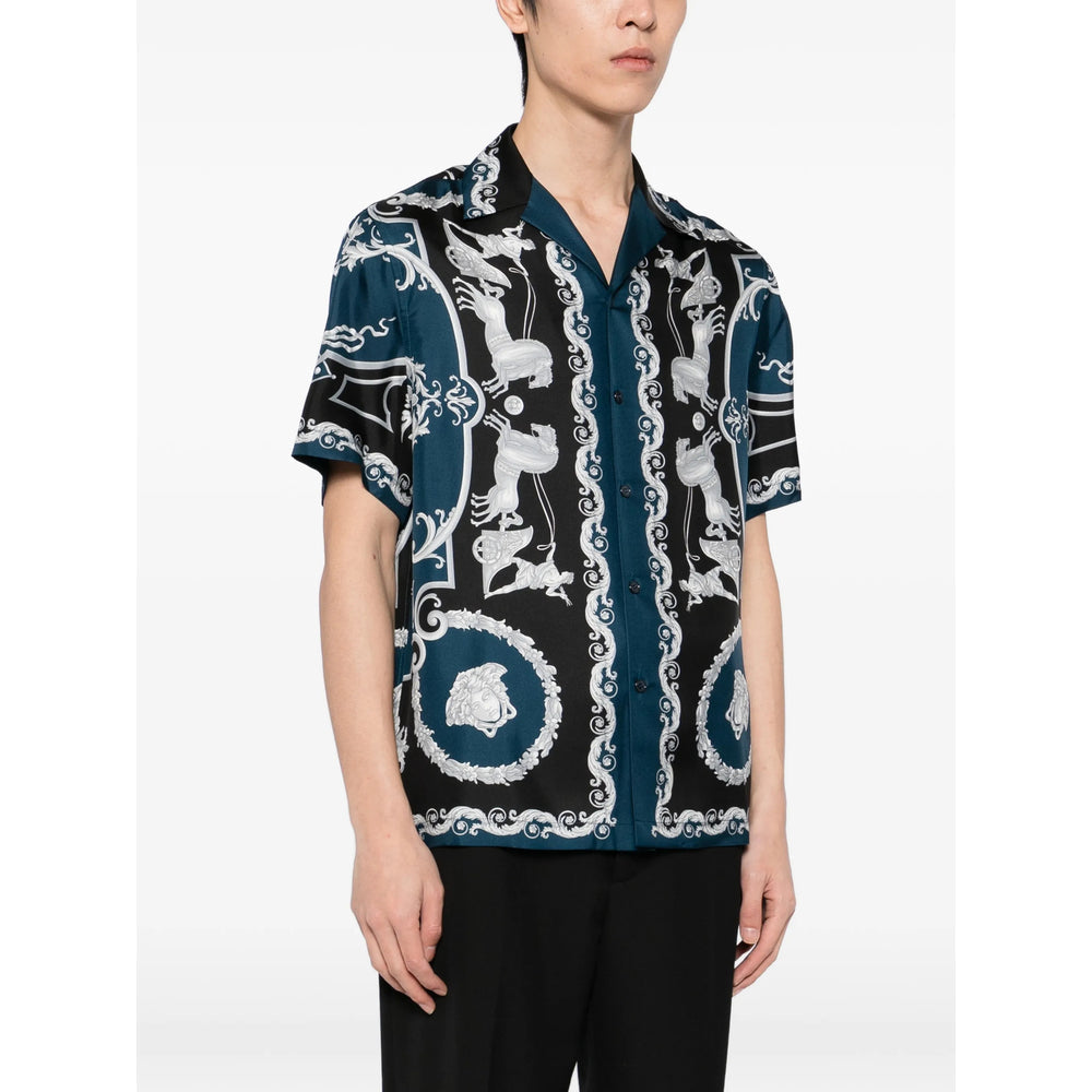 Straight Hem Silk Shirt