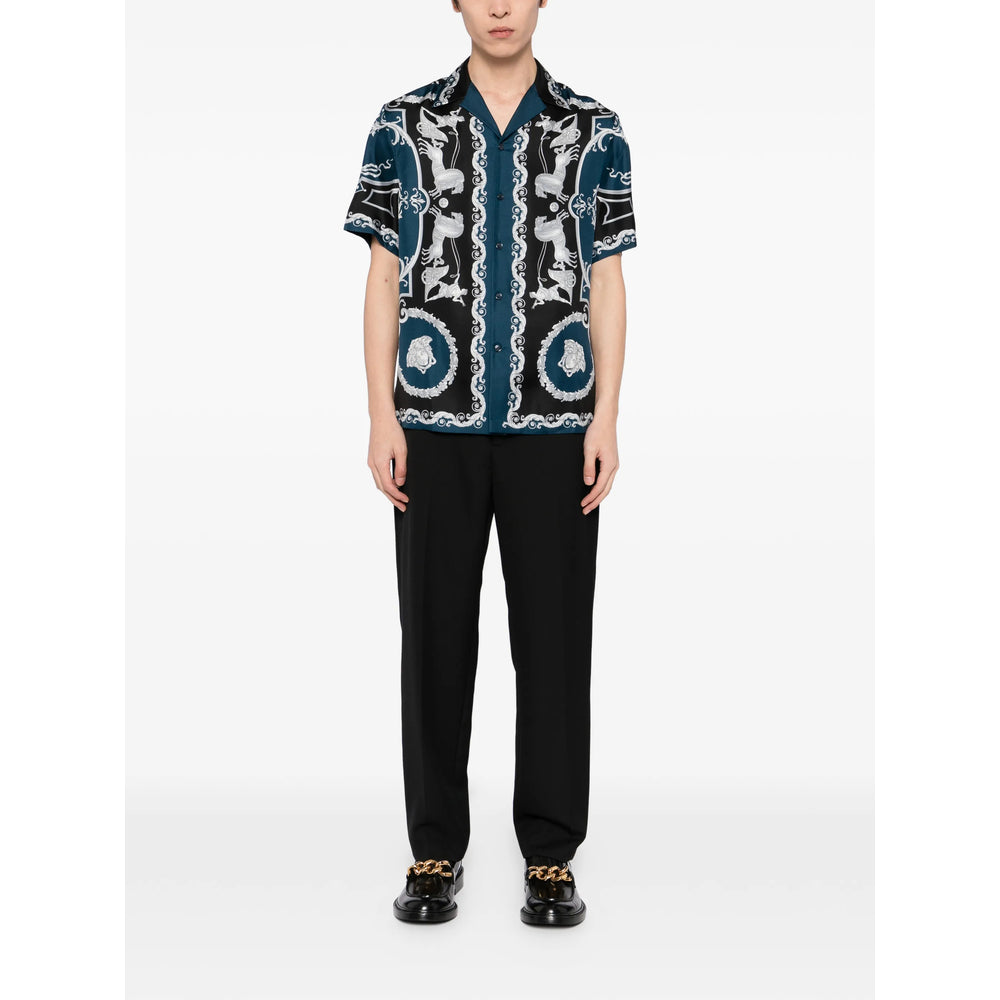 Straight Hem Silk Shirt