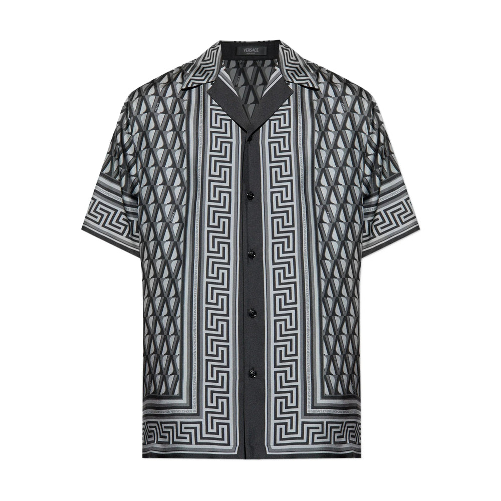 Silk Camp Collar Trim Shirt