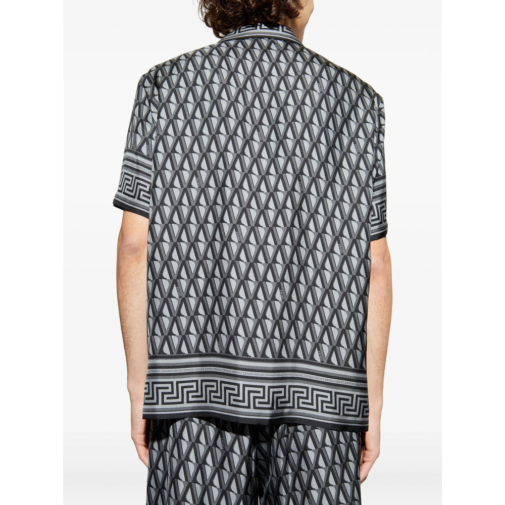 Silk Camp Collar Trim Shirt