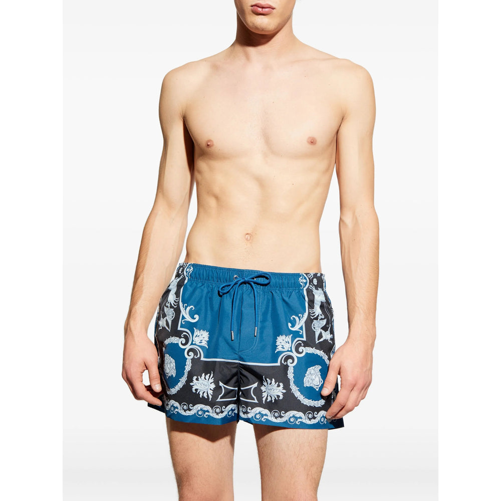 Relaxed Fit Printed Swim Shorts