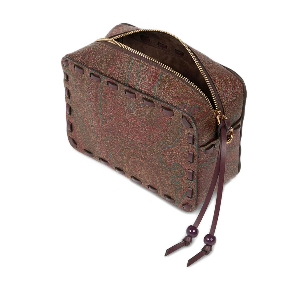 Brown Paisley Leather Tote