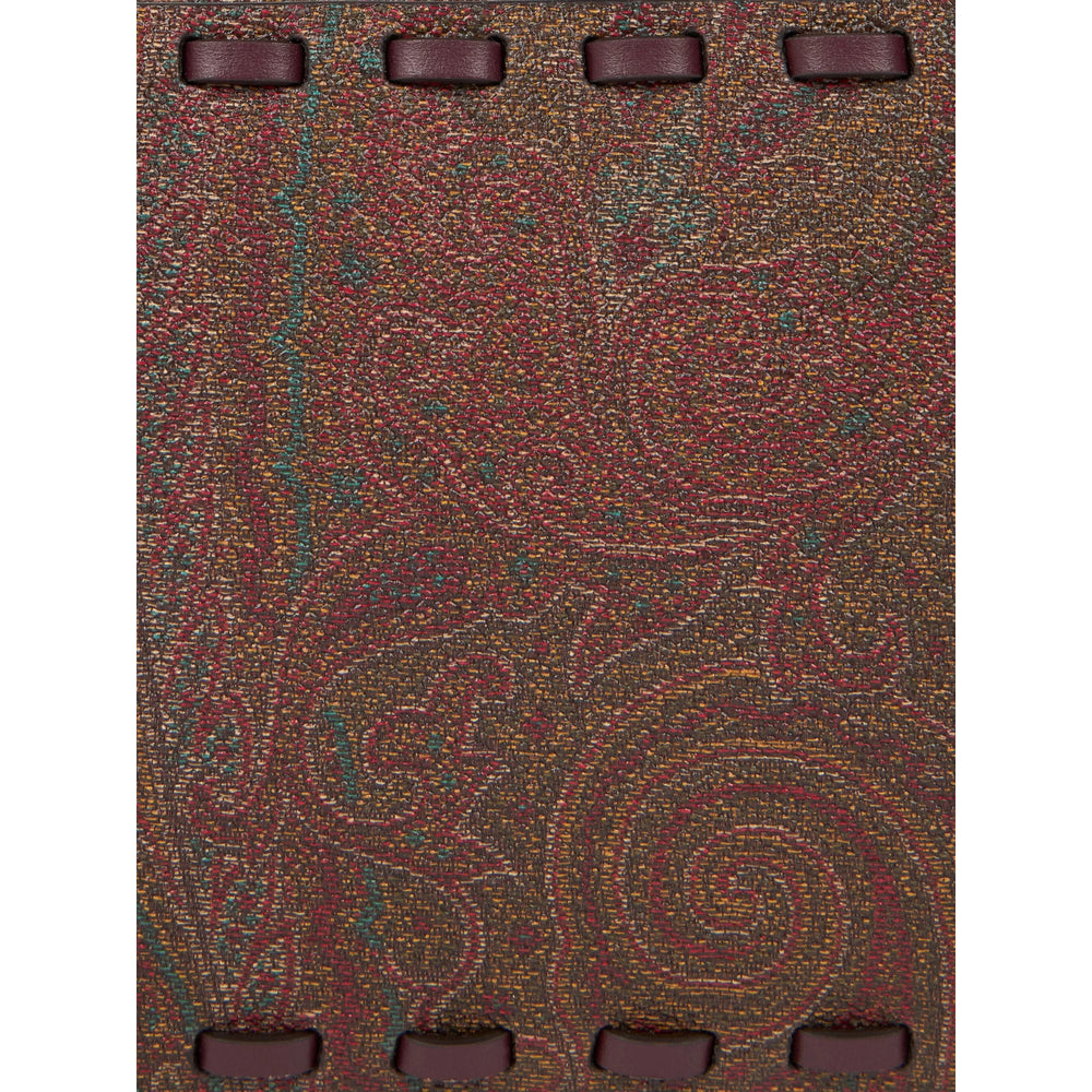 Brown Paisley Leather Tote