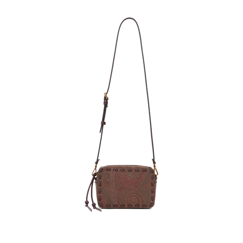 Brown Paisley Leather Tote