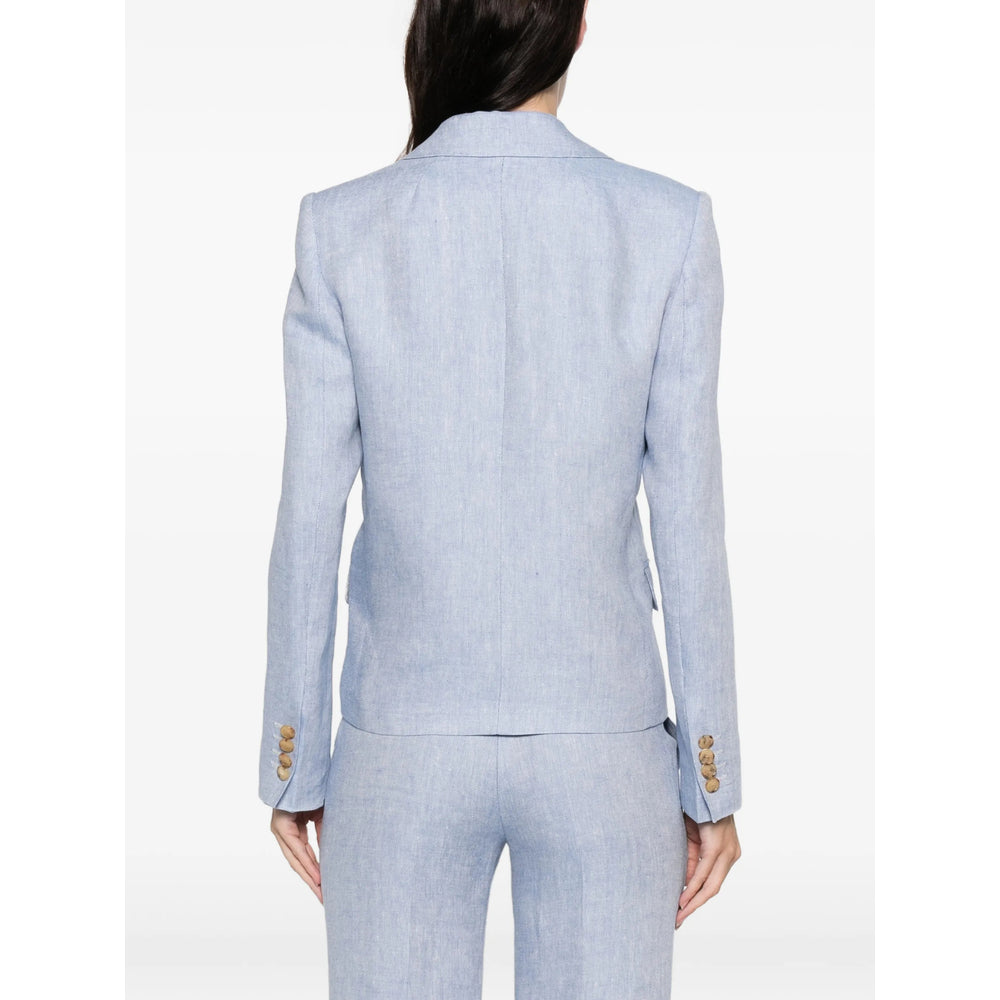 Soft Blue Linen V-neck