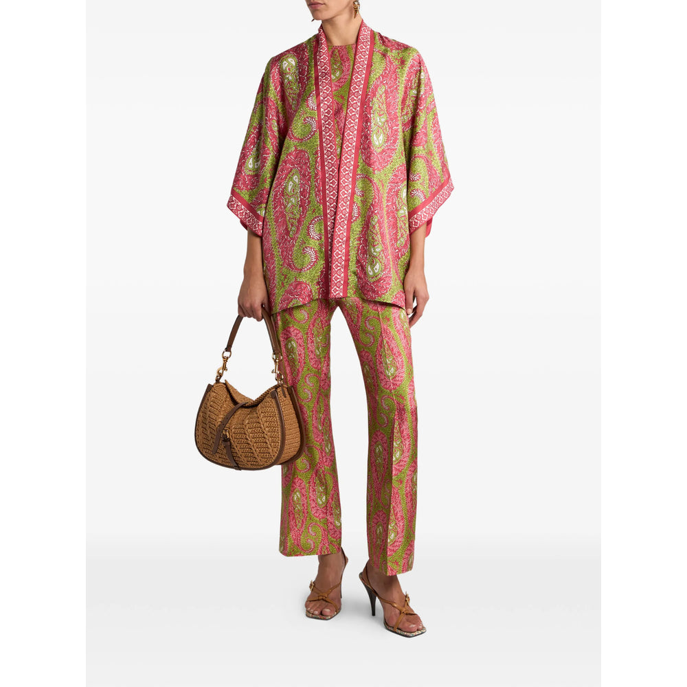 Soft Pink Paisley Twill Weave
