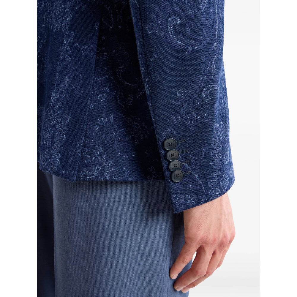 Subtle Florals Single Breasted Jacket