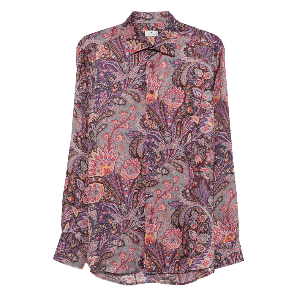 Purple Paisley Button Shirt
