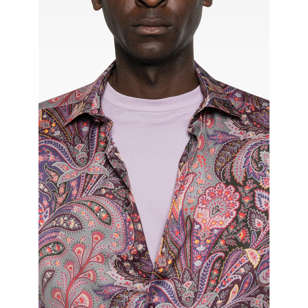 Purple Paisley Button Shirt