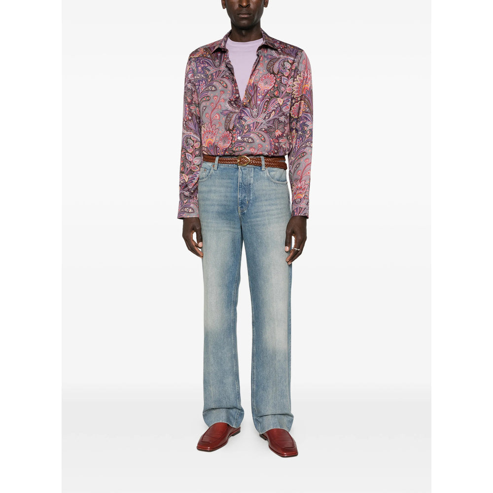 Purple Paisley Button Shirt