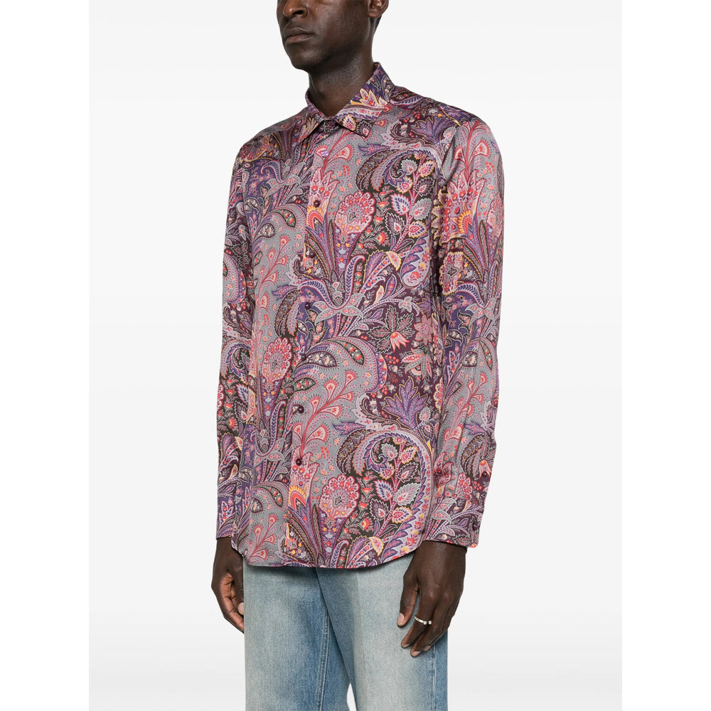 Purple Paisley Button Shirt