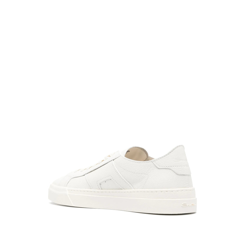 White Calf Leather Logo Pump