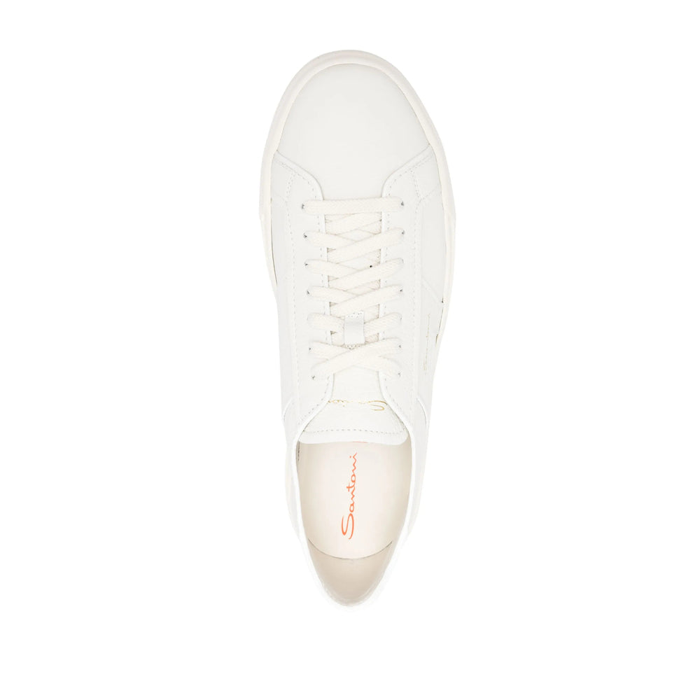 White Calf Leather Logo Pump