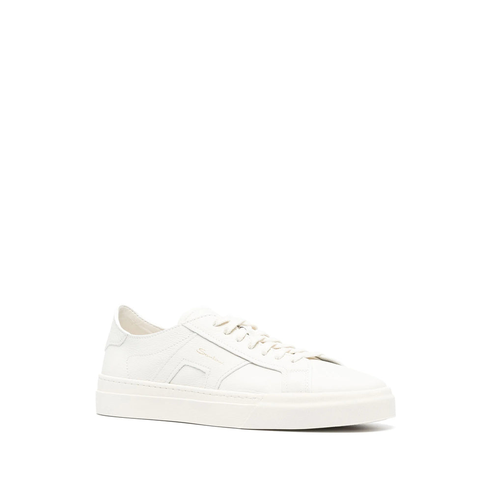 White Calf Leather Logo Pump