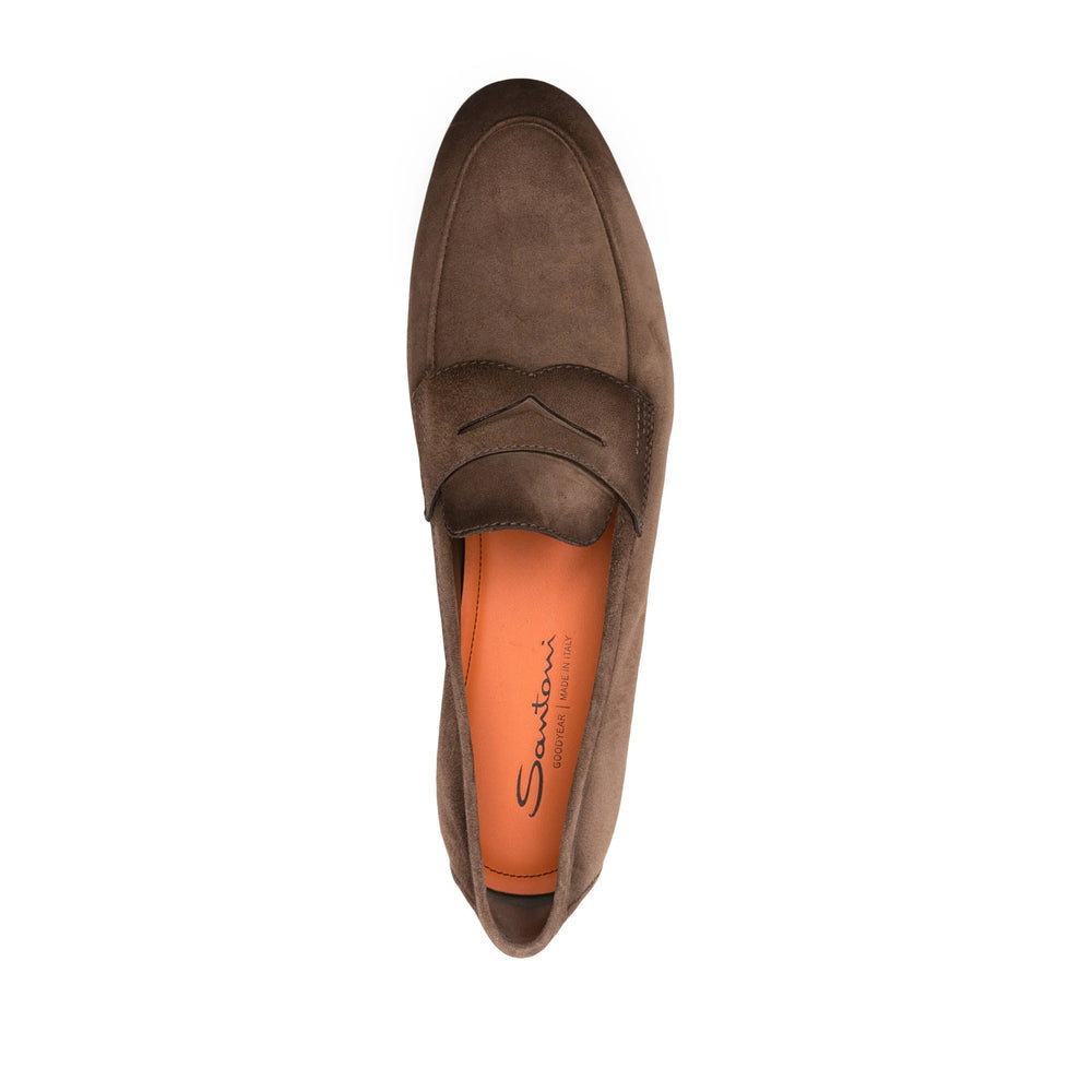 Brown Calf Suede Slip-top
