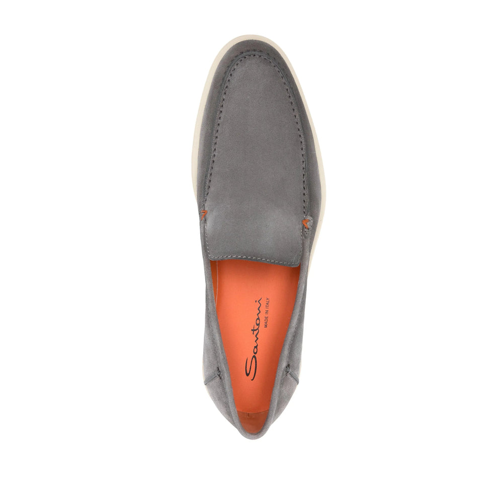 Grey Calf Suede Flat