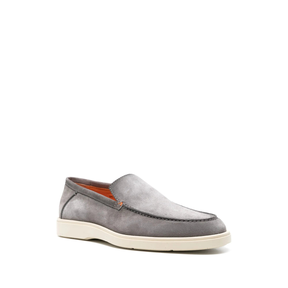 Grey Calf Suede Flat
