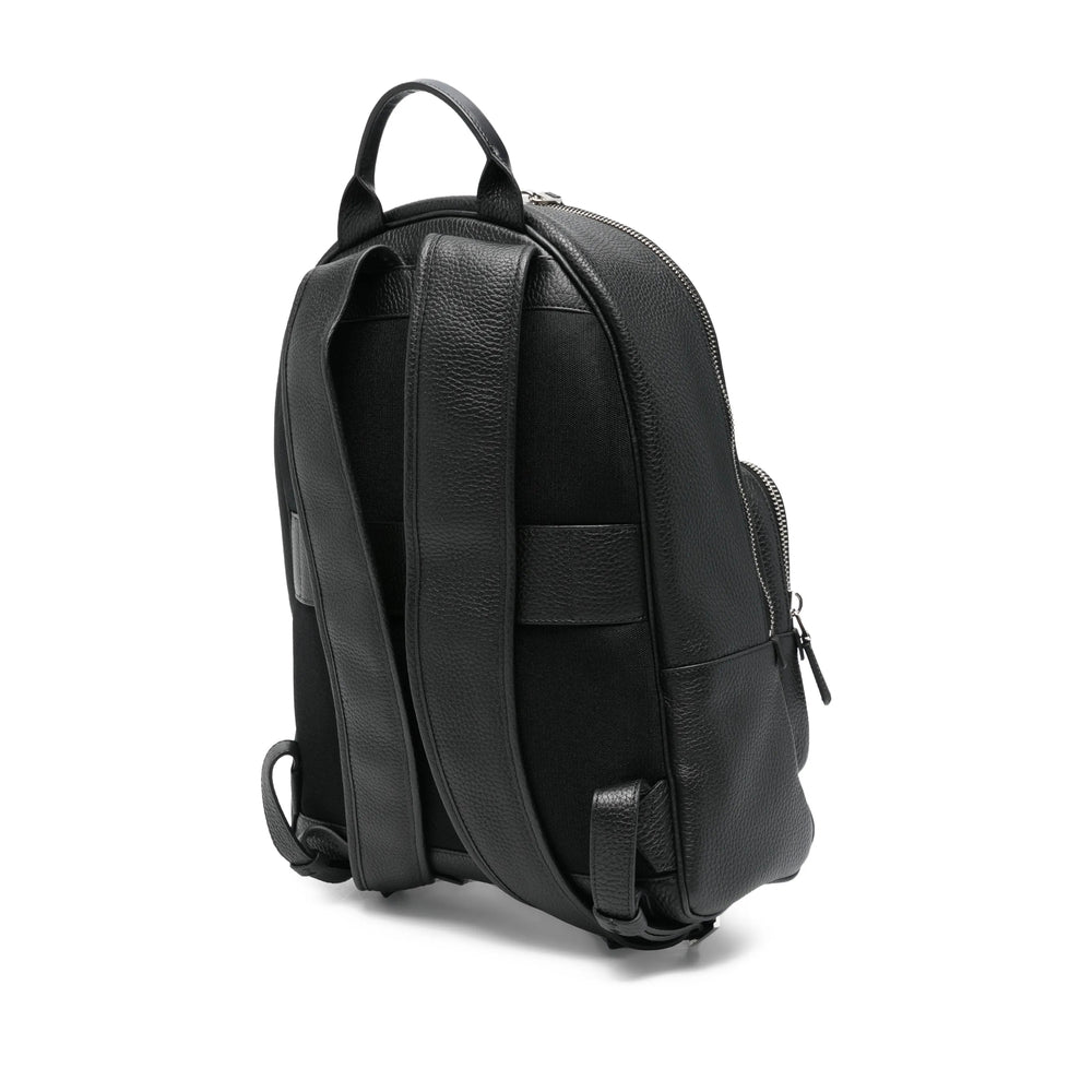 Black Pebble Leather Top-handle Bag