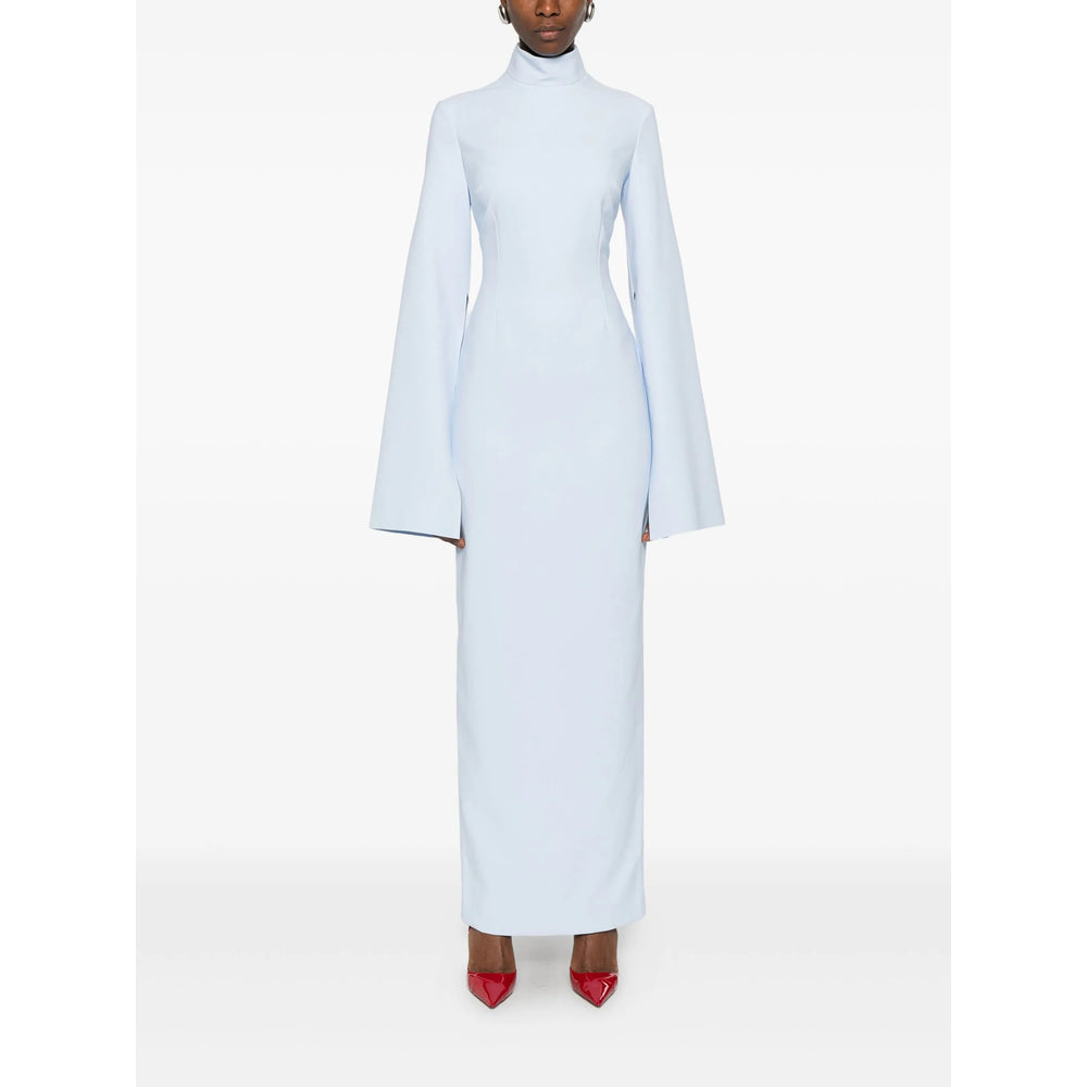 Blue High-neck Zip Closure Top