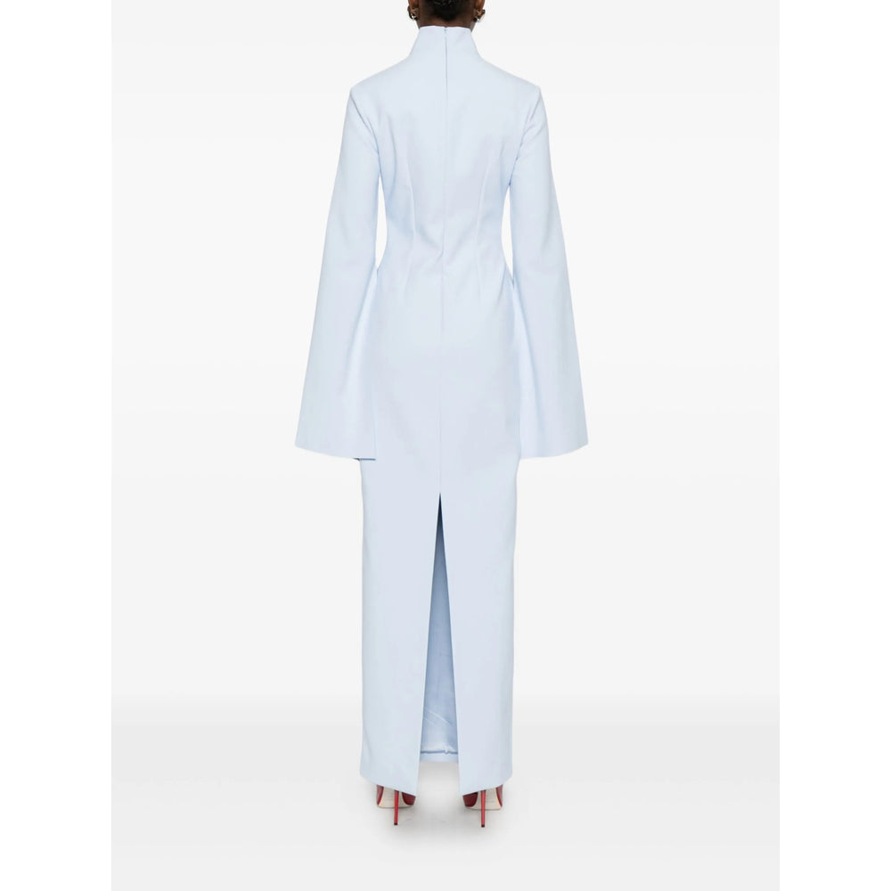Blue High-neck Zip Closure Top