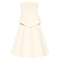 Beige Panelled A-line Skirt