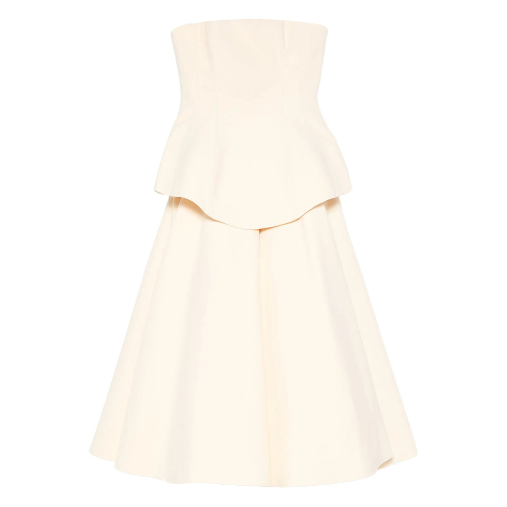 Beige Panelled A-line Skirt