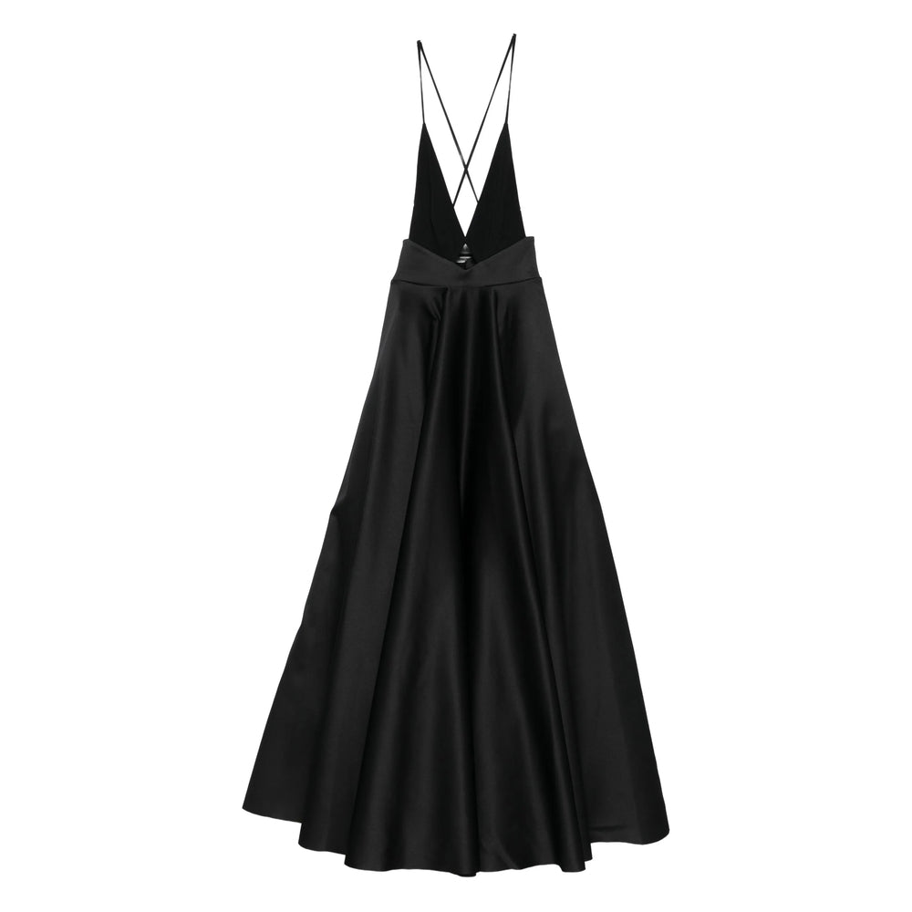 Discreet V-neck A-line Skirt