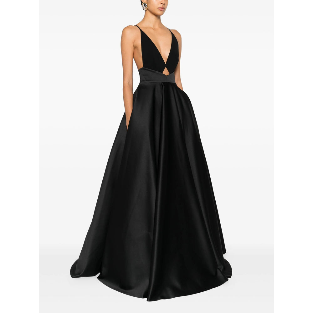 Discreet V-neck A-line Skirt