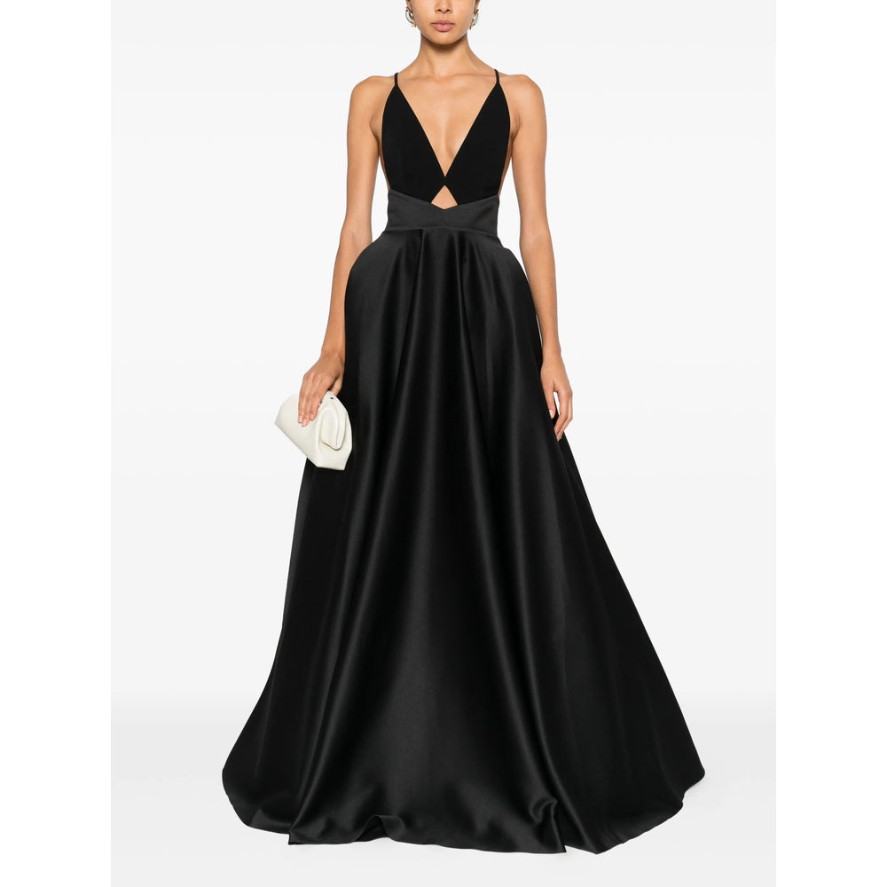 Discreet V-neck A-line Skirt
